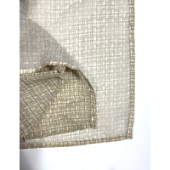Set 3 Sheer Basketweave Print Valances Curtains Short Sheer Brown White Check - Picture 4 of 4